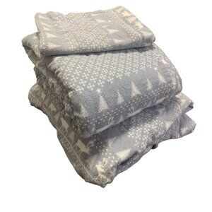 Woolrich Blue Winter Frost Flannel Sheet Set Moose Tree